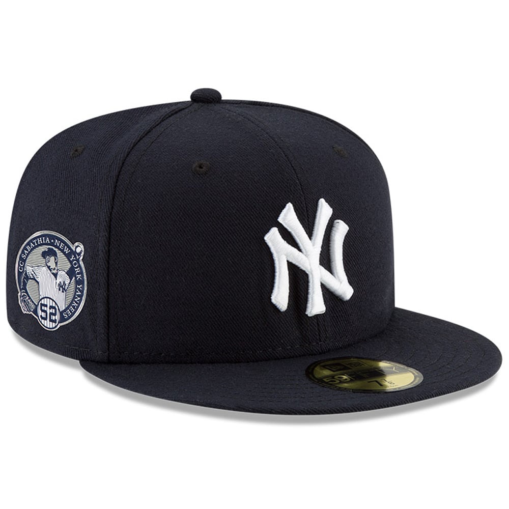 Casquette ajustée New Era CC Sabathia bleu marine York Yankees, collection Authentic On-Field 59FIFTY pour homme, édition spéciale retrait du numéro Sabathia.