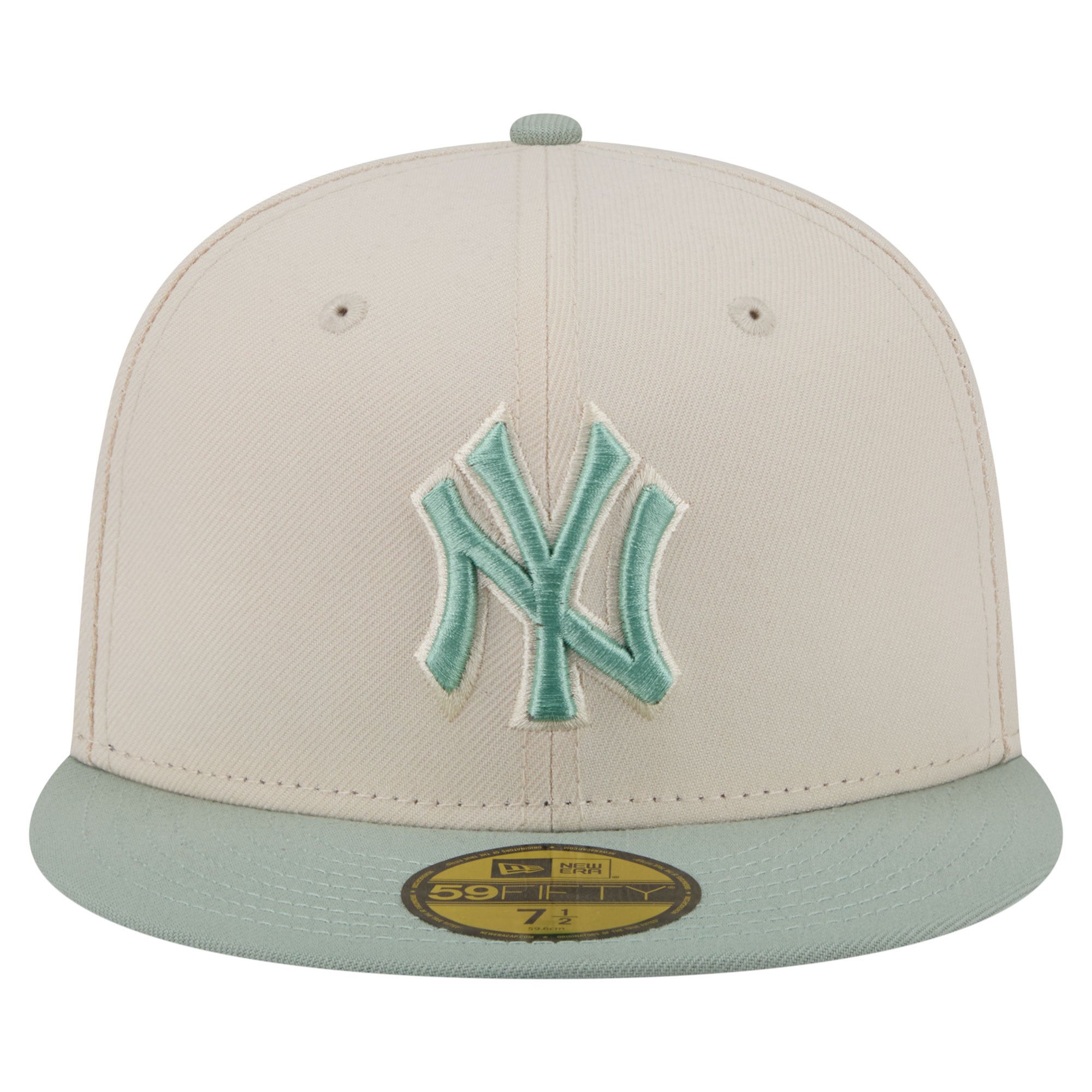 Casquette ajustée New Era crème/verte York Yankees 59FIFTY pour homme
