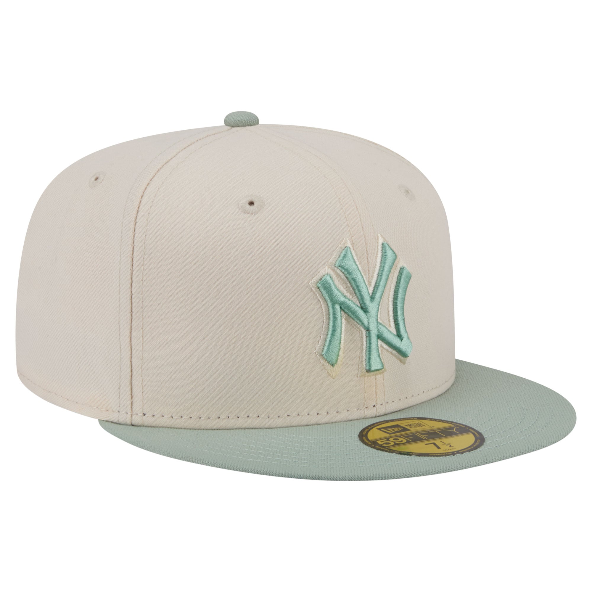 Casquette ajustée New Era crème/verte York Yankees 59FIFTY pour homme