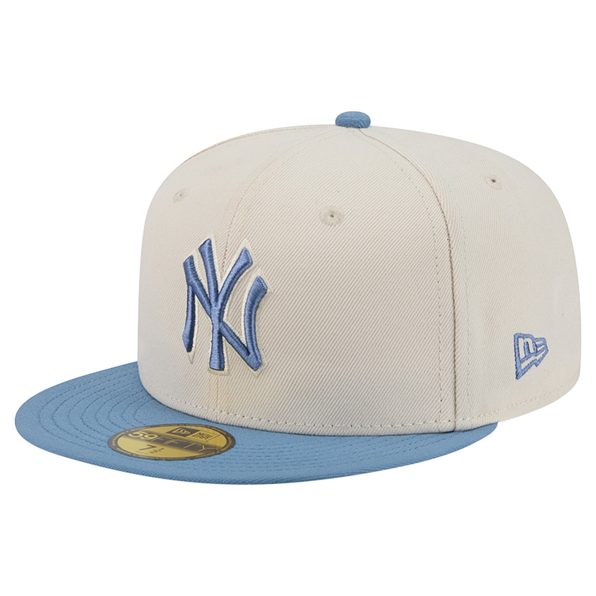 Casquette ajustée New Era 59FIFTY pour homme, bleu clair/marron, York Yankees, coloris assorti