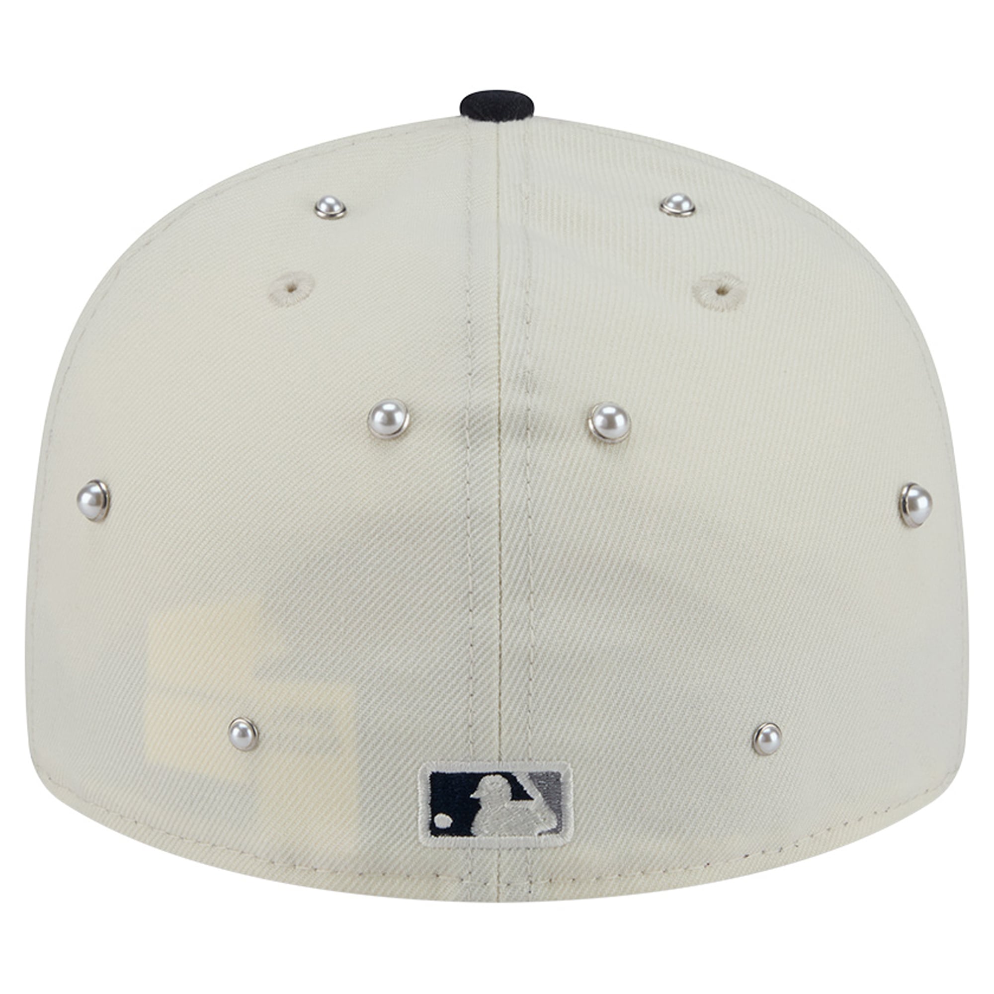 Men's New Era Cream/Navy York Yankees Pearl Stud 59FIFTY Fitted Hat