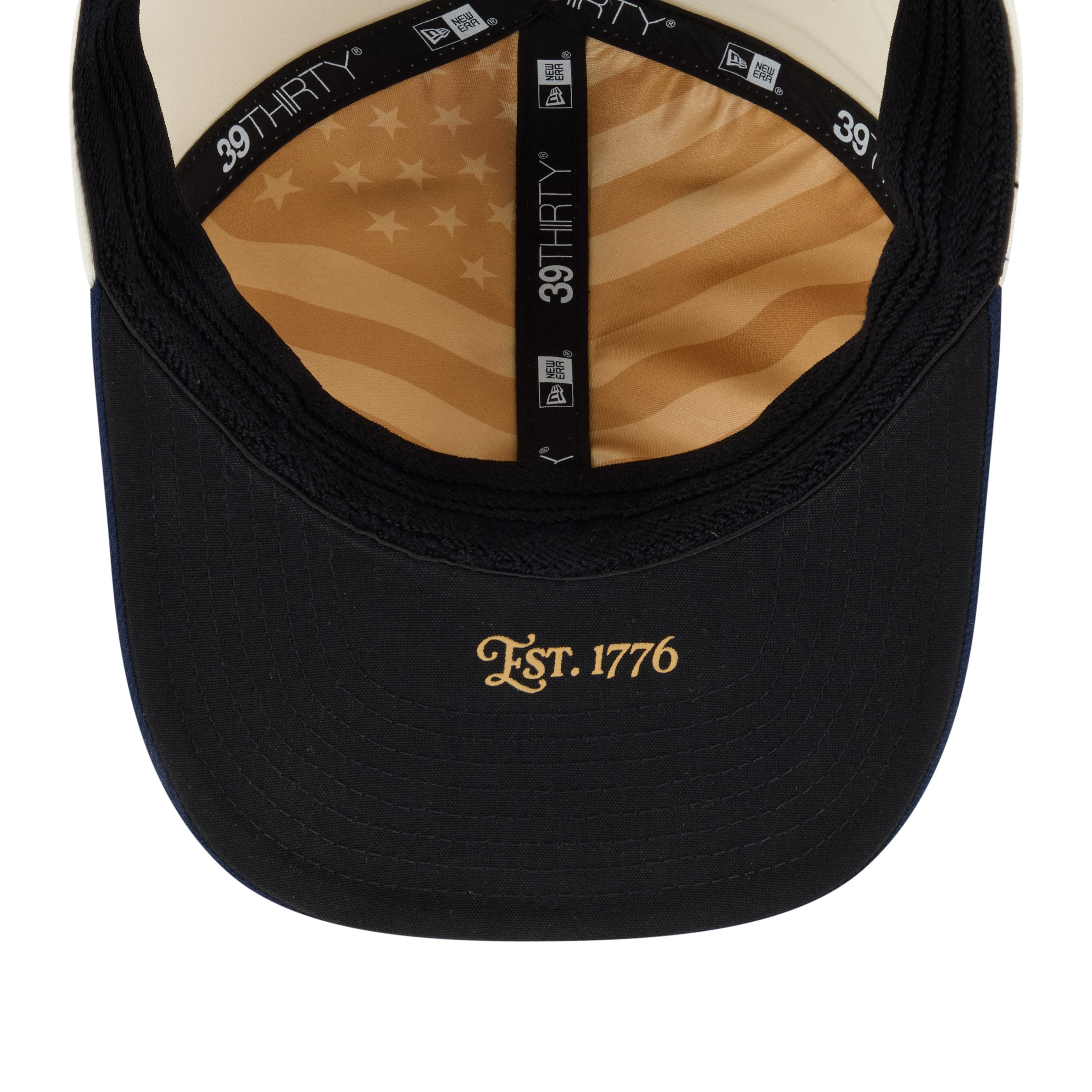 Men's New Era Cream/Navy York Yankees USA 250 Fourth of July 39THIRTY M-Crown Flex Hat