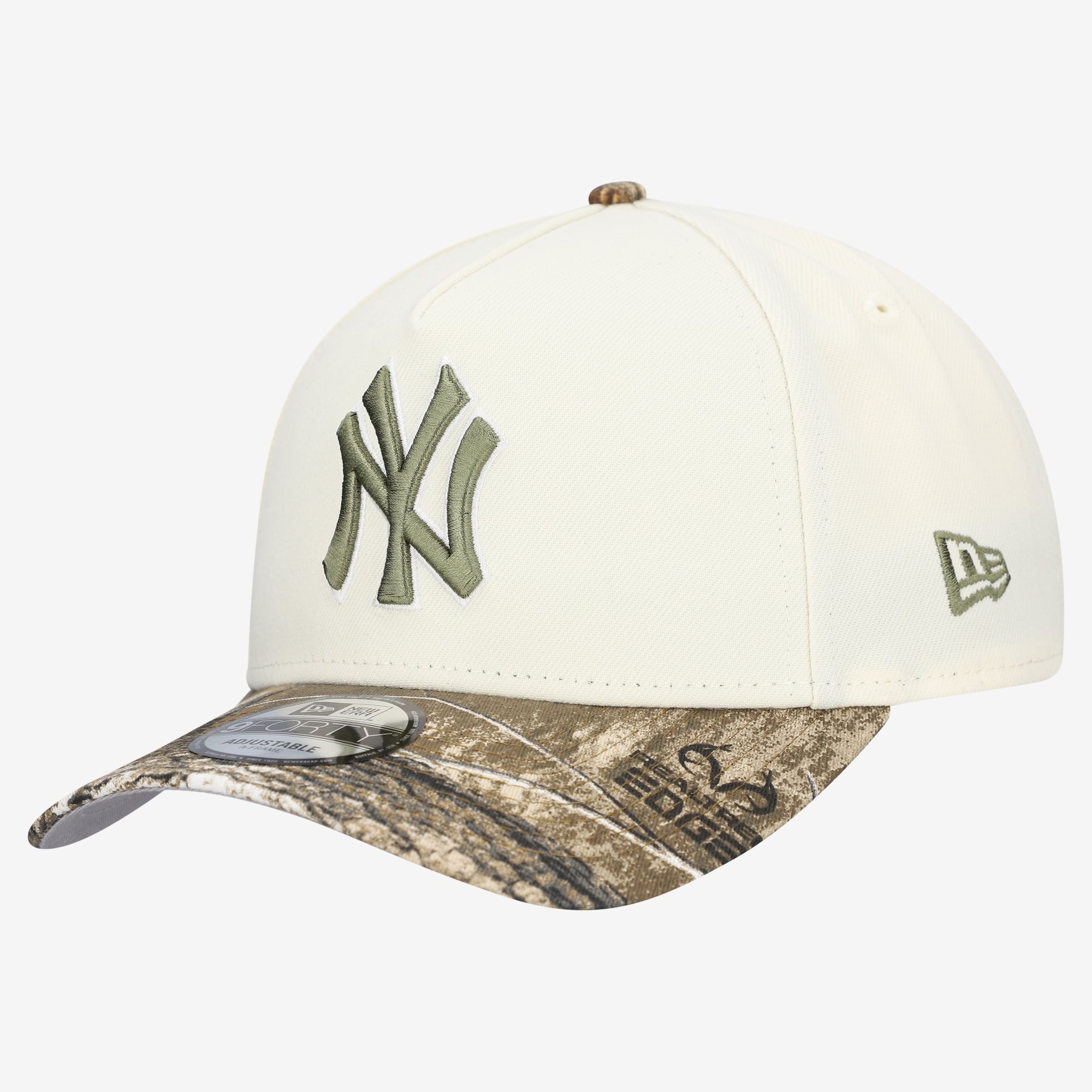 Men's New Era Cream/Realtree Camo New York Yankees 9FORTY A-Frame Adjustable Hat