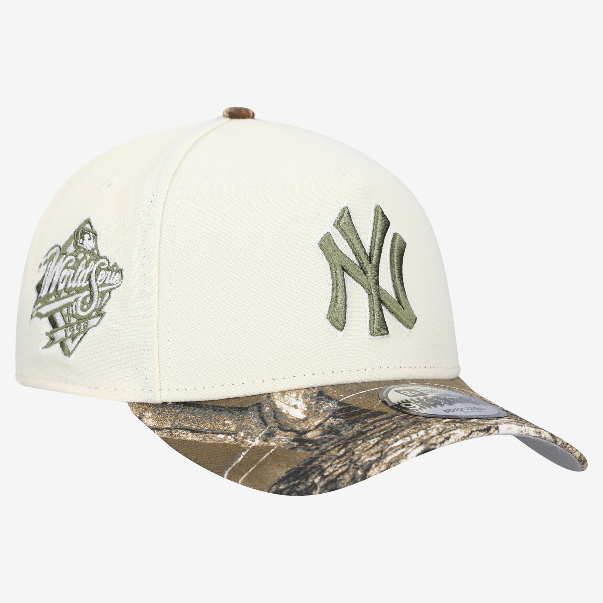 Men's New Era Cream/Realtree Camo New York Yankees 9FORTY A-Frame Adjustable Hat