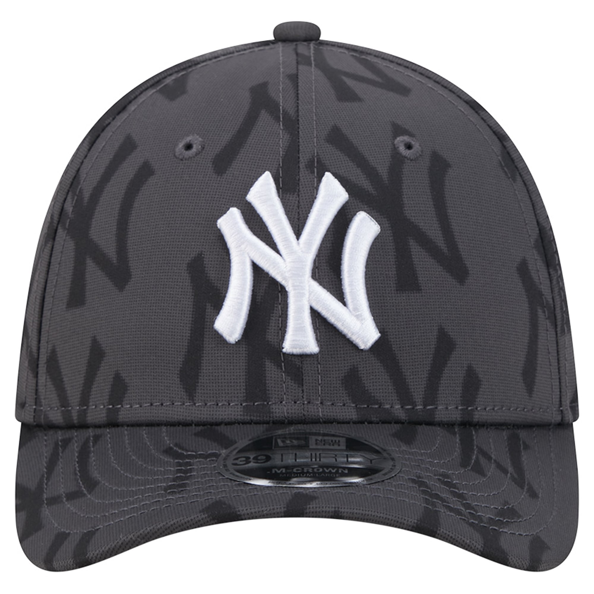 Men's New Era  Gray York Yankees Halftone 39THIRTY Flex Hat