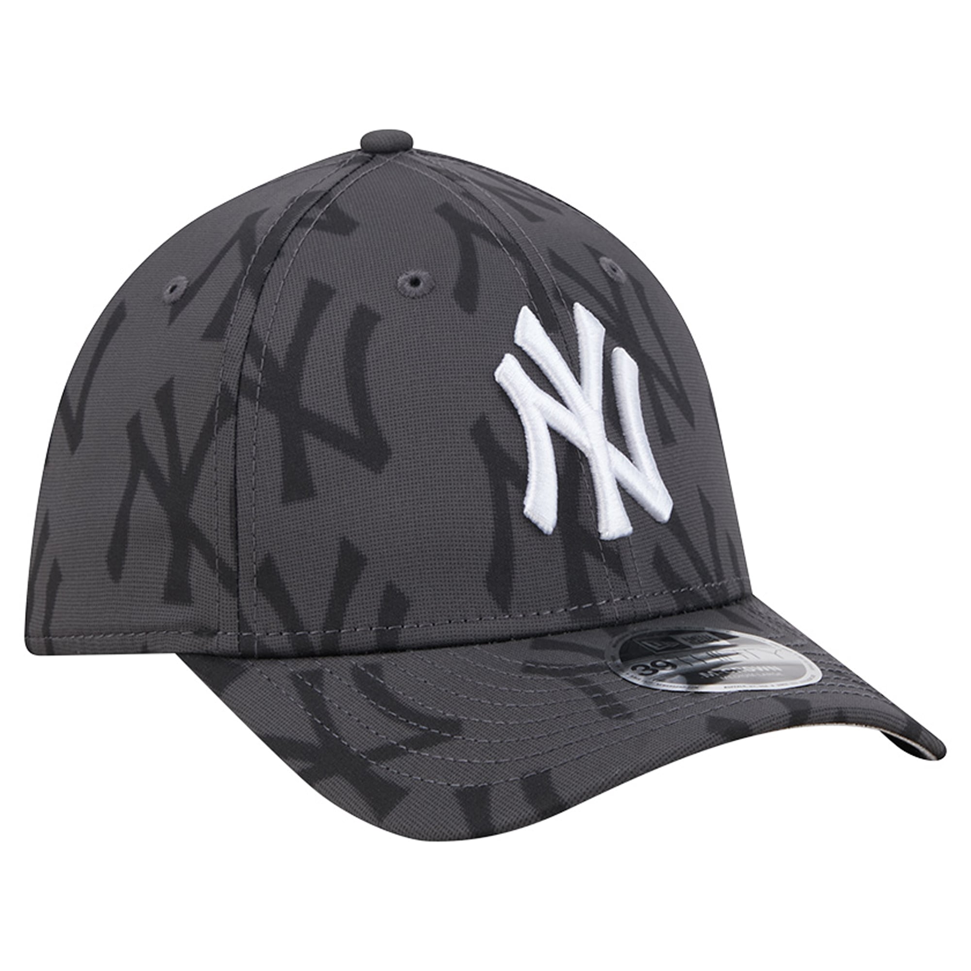 Men's New Era  Gray York Yankees Halftone 39THIRTY Flex Hat