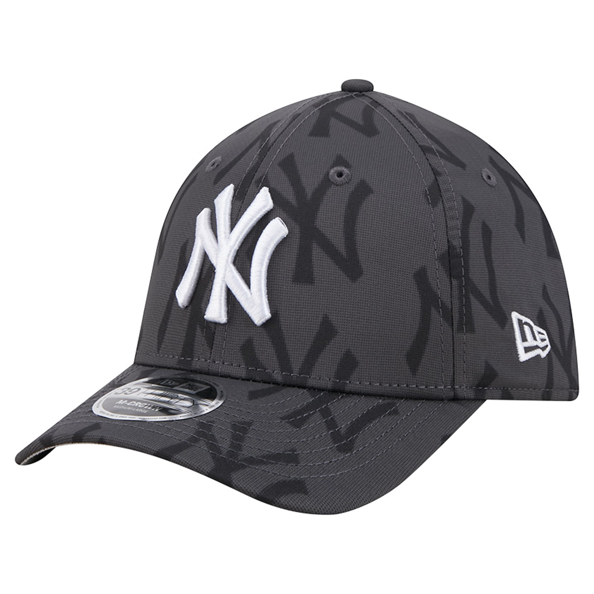 Men's New Era Gray York Yankees Halftone 39THIRTY Flex Hat