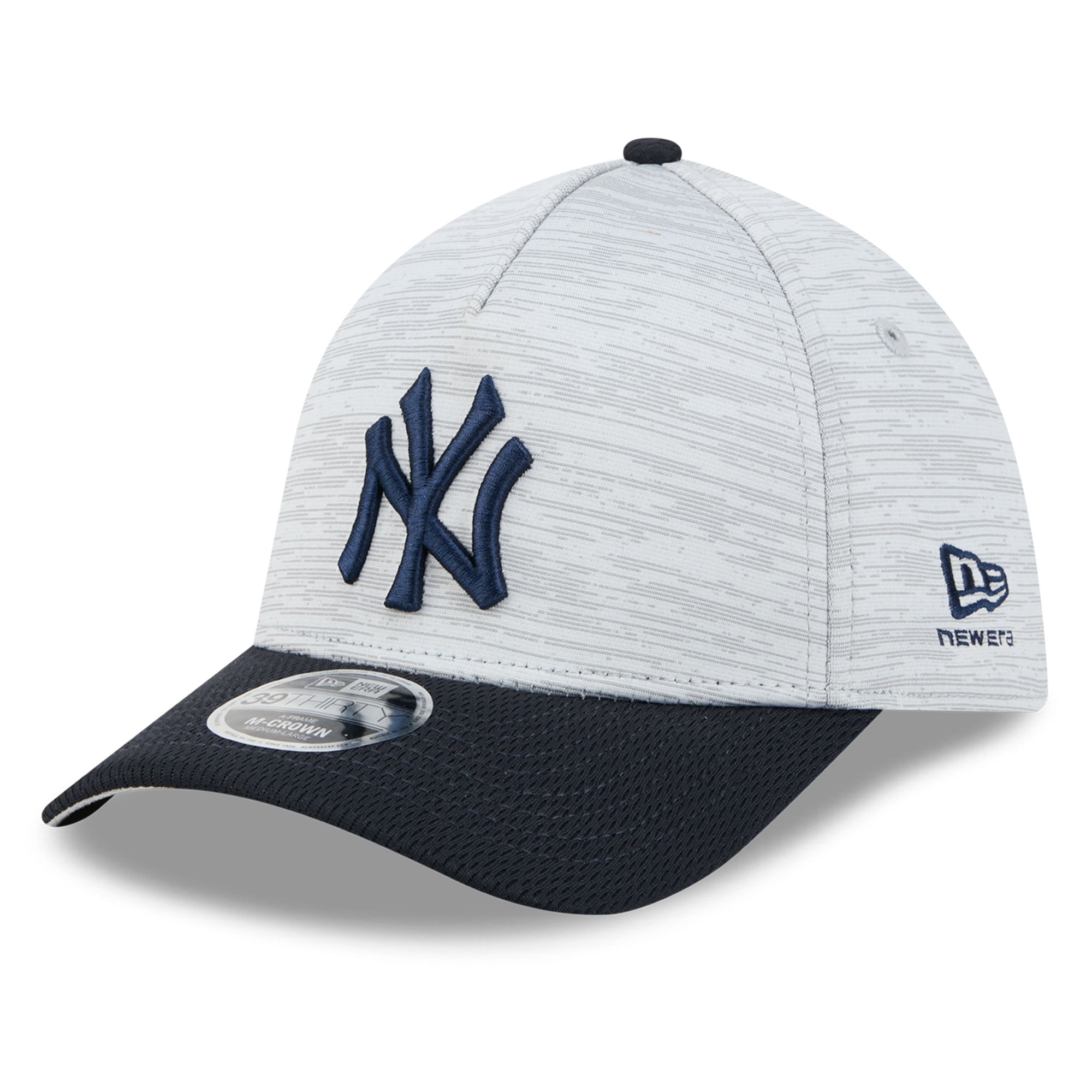 Men's New Era  Gray/Navy York Yankees Tech 39THIRTY A-Frame Flex Hat