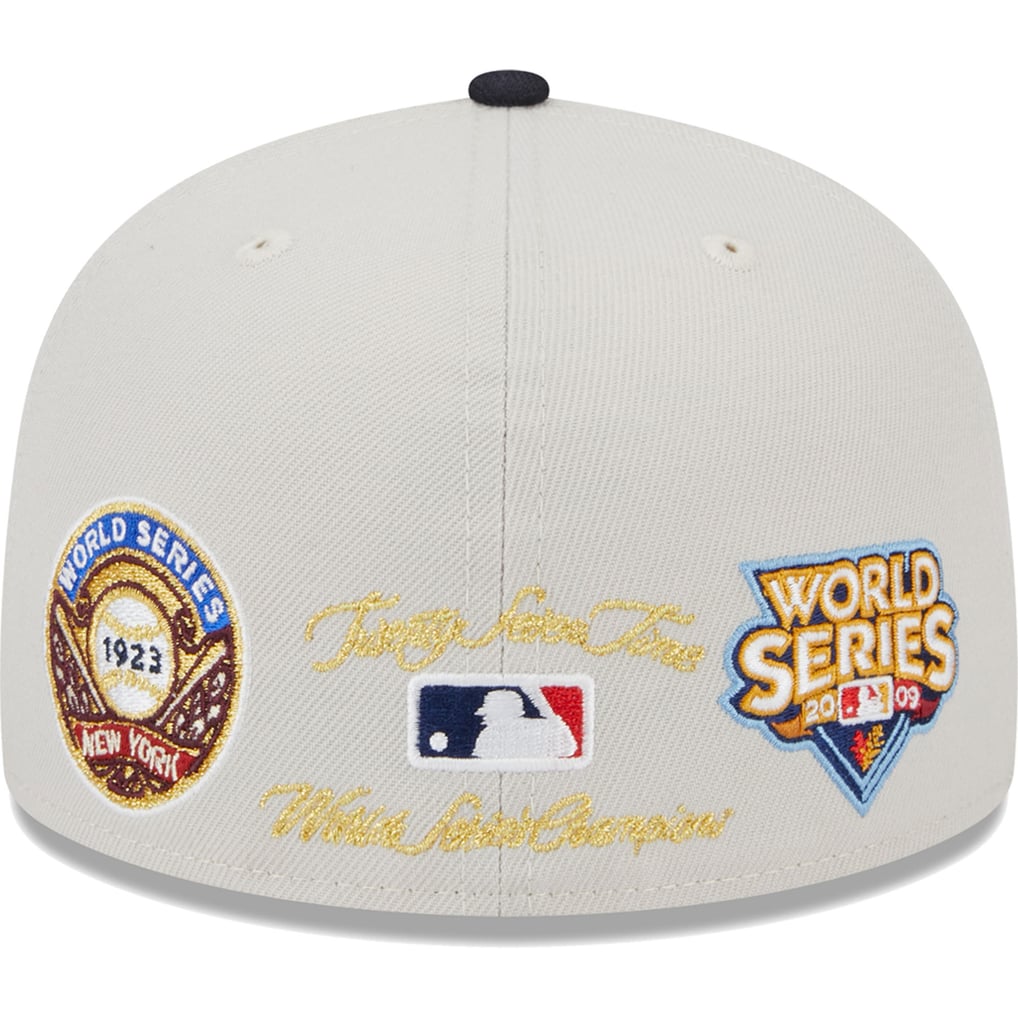 New York Yankees New Era World Class Back Patch 59FIFTY Fitted Hat - Gray/Navy