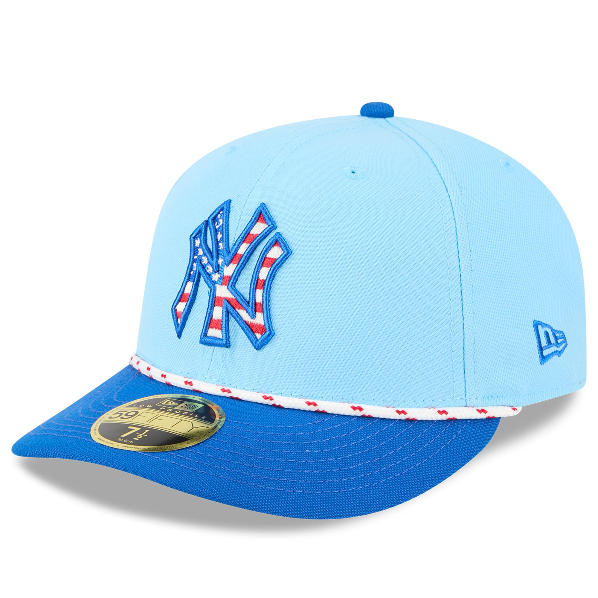 Men's New Era Light Blue/Blue York Yankees 2025 Fourth of July Low Profile 59FIFTY Fitted Hat