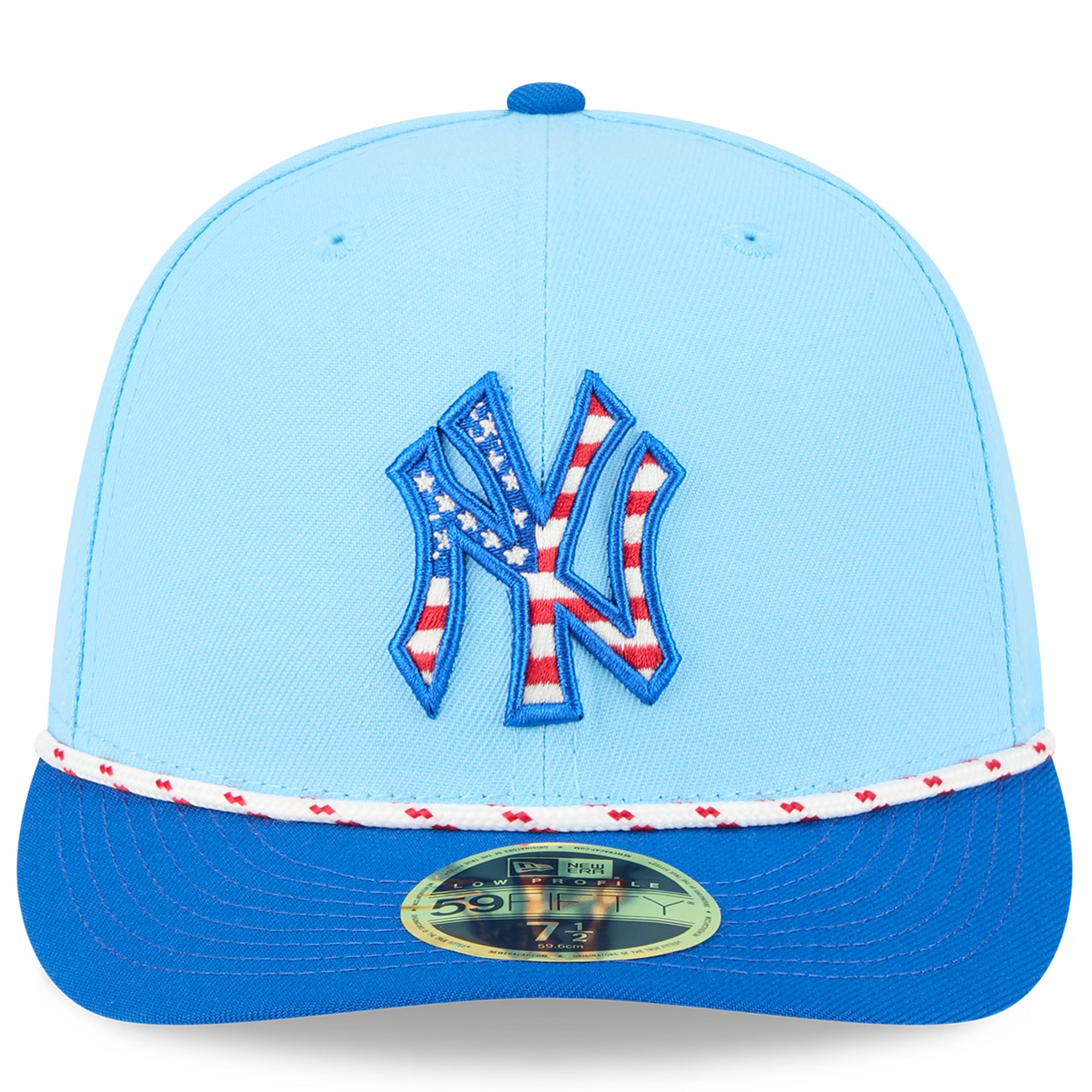 Men's New Era Light Blue/Blue York Yankees 2025 Fourth of July Low Profile 59FIFTY Fitted Hat