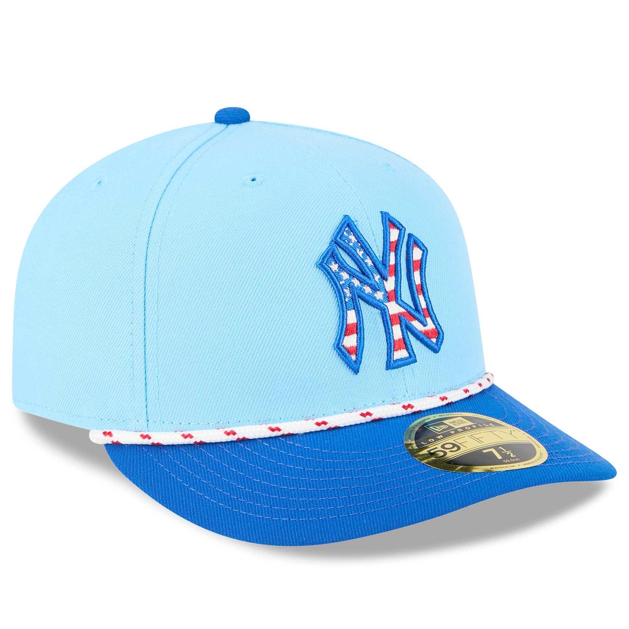Men's New Era Light Blue/Blue York Yankees 2025 Fourth of July Low Profile 59FIFTY Fitted Hat