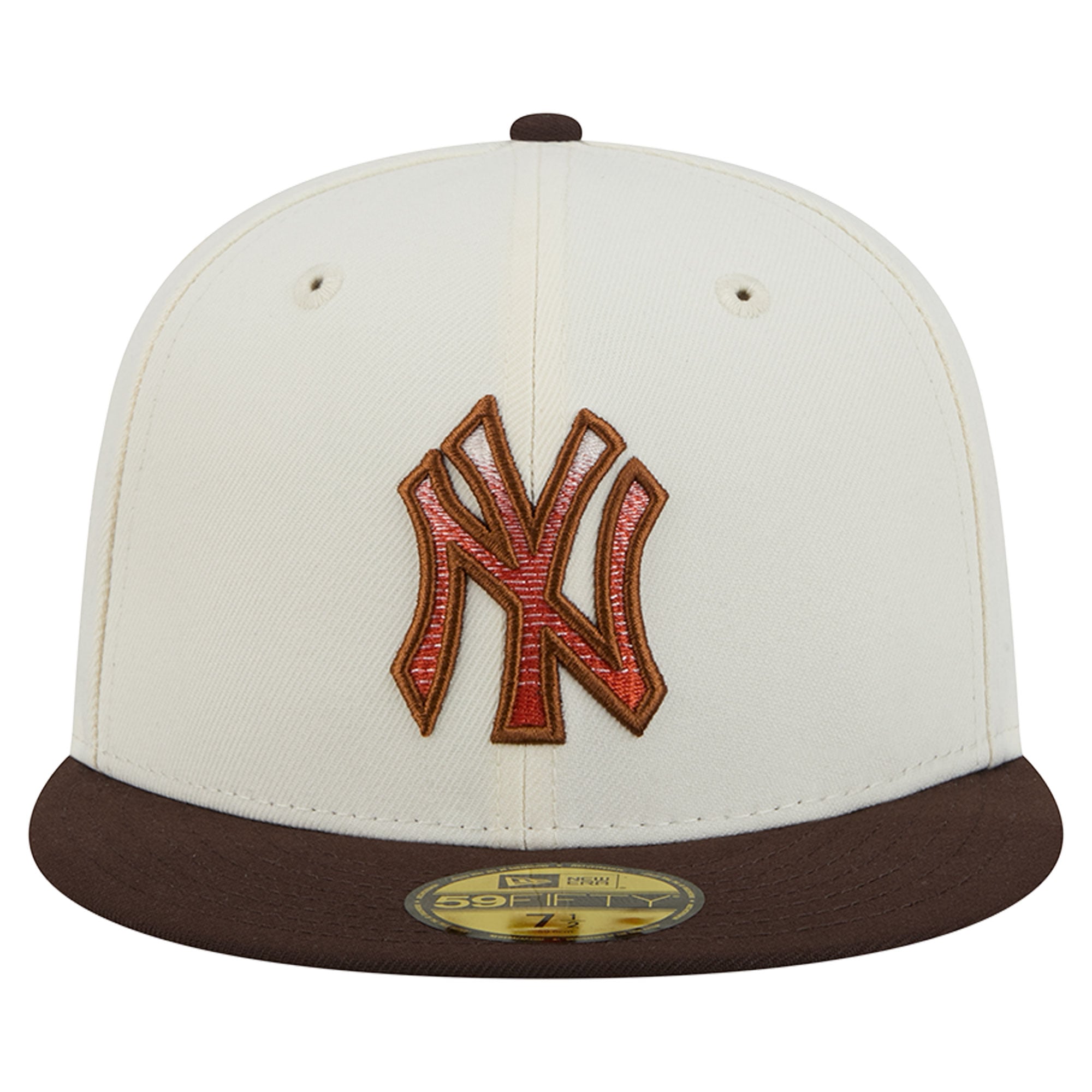 Men's New Era Natural/Brown York Yankees Pumpkin Spice 59FIFTY Fitted Hat