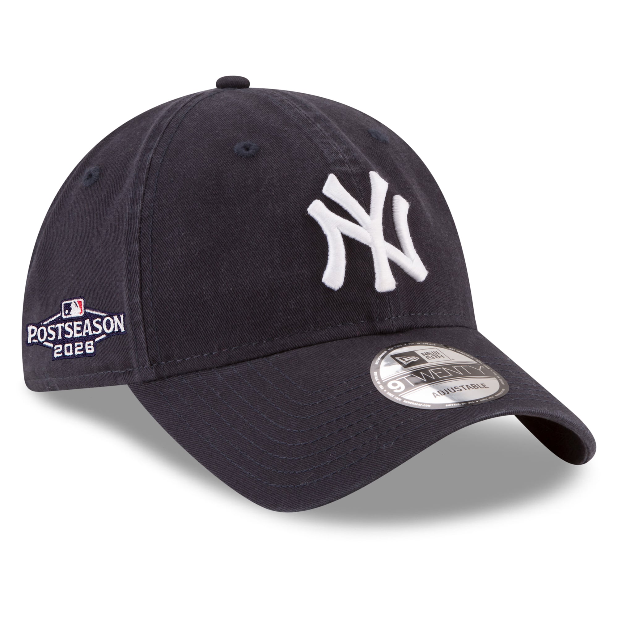 Casquette ajustable New Era bleu marine New York Yankees 2026 MLB Postseason avec écusson latéral 9TWENTY pour homme