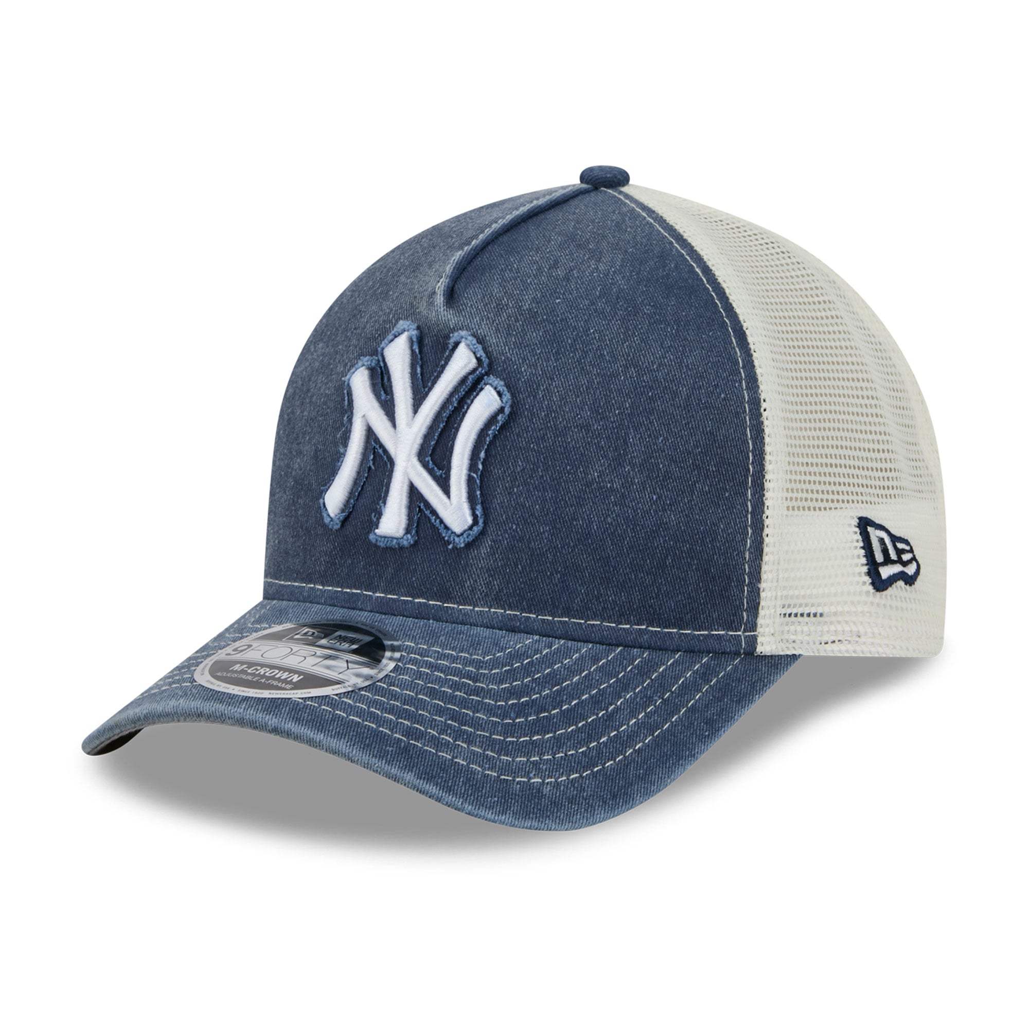Casquette trucker ajustable New Era bleu marine New York Yankees 9FORTY pour homme