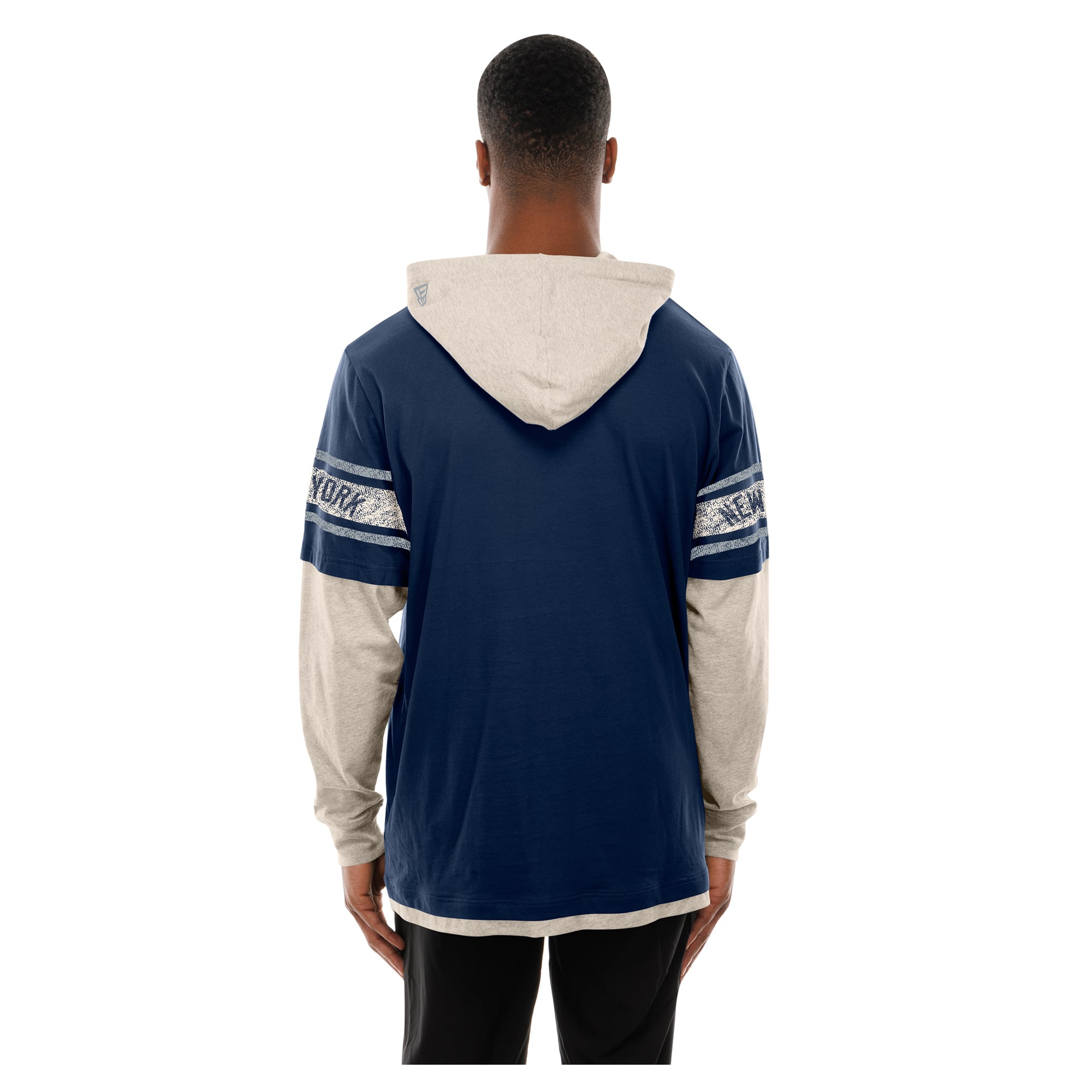 Men's New Era Navy/Cream York Yankees Throwback Twofer Hoodie