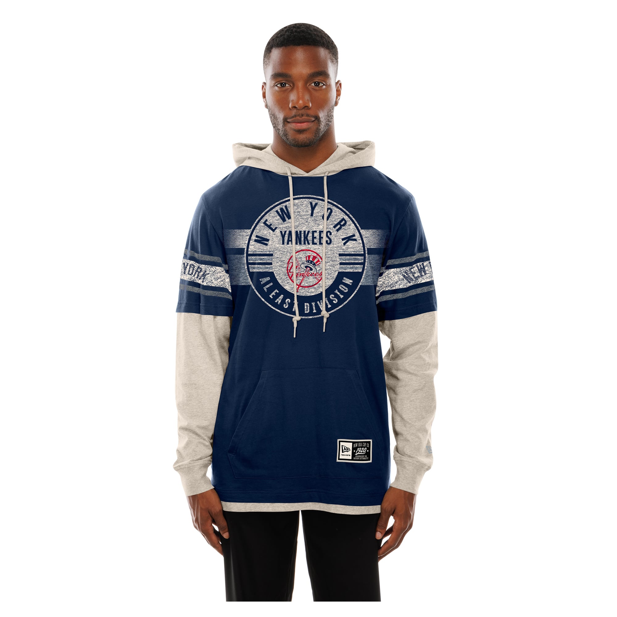 Men's New Era Navy/Cream York Yankees Throwback Twofer Hoodie
