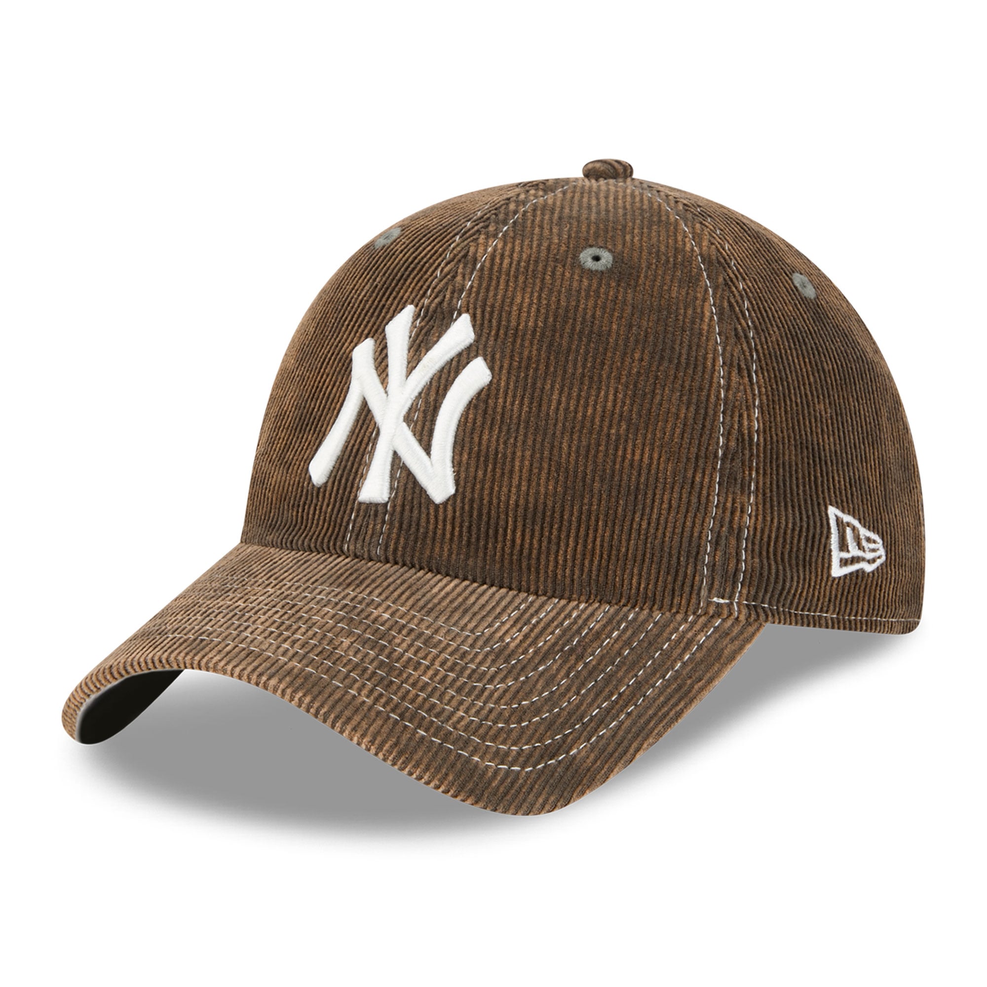 Casquette New Era Olive New York Yankees en velours côtelé, style classique décontracté, ajustable