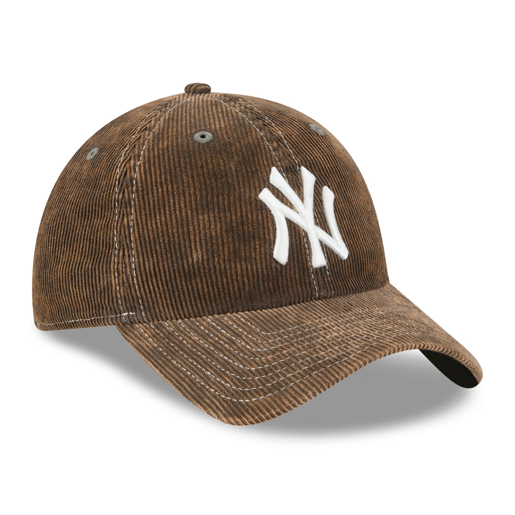 Casquette New Era Olive New York Yankees en velours côtelé, style classique décontracté, ajustable