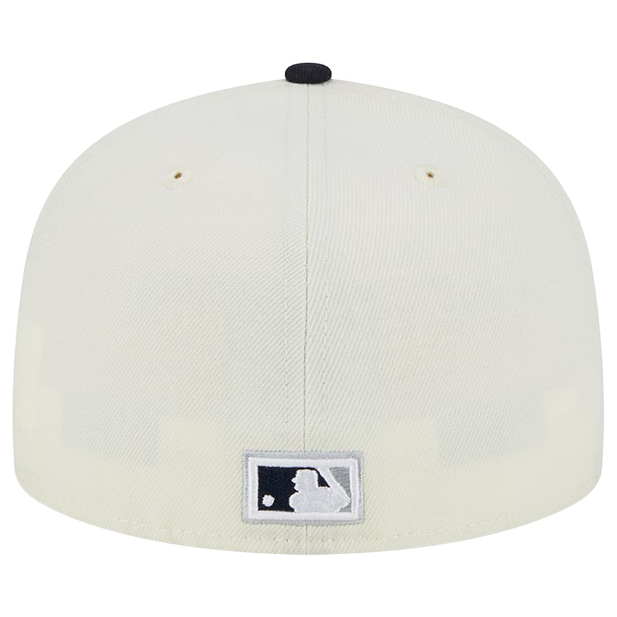 New York Yankees New Era Retro 59FIFTY Fitted Hat - Stone/Navy