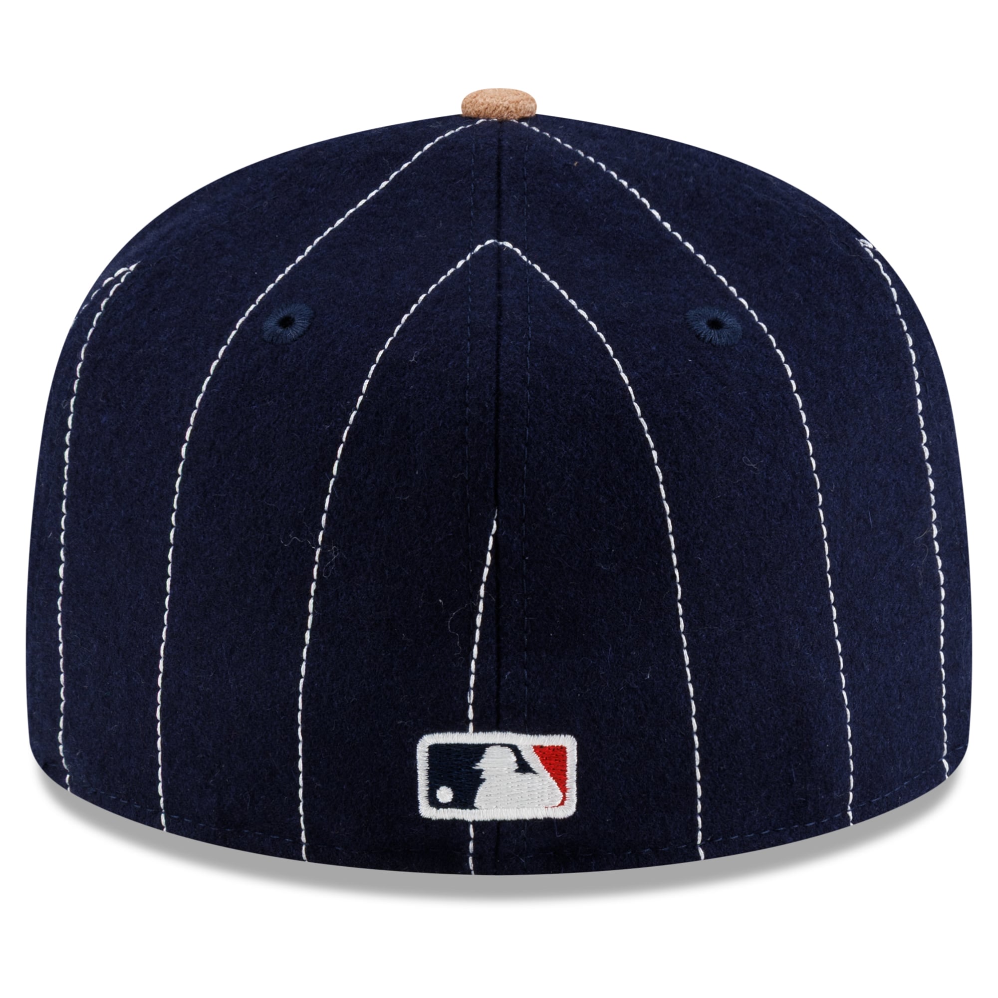 Men's New Era x Michael Rainey Jr. Navy/Brown York Yankees Chalked Pinstripe 59FIFTY Fitted Hat