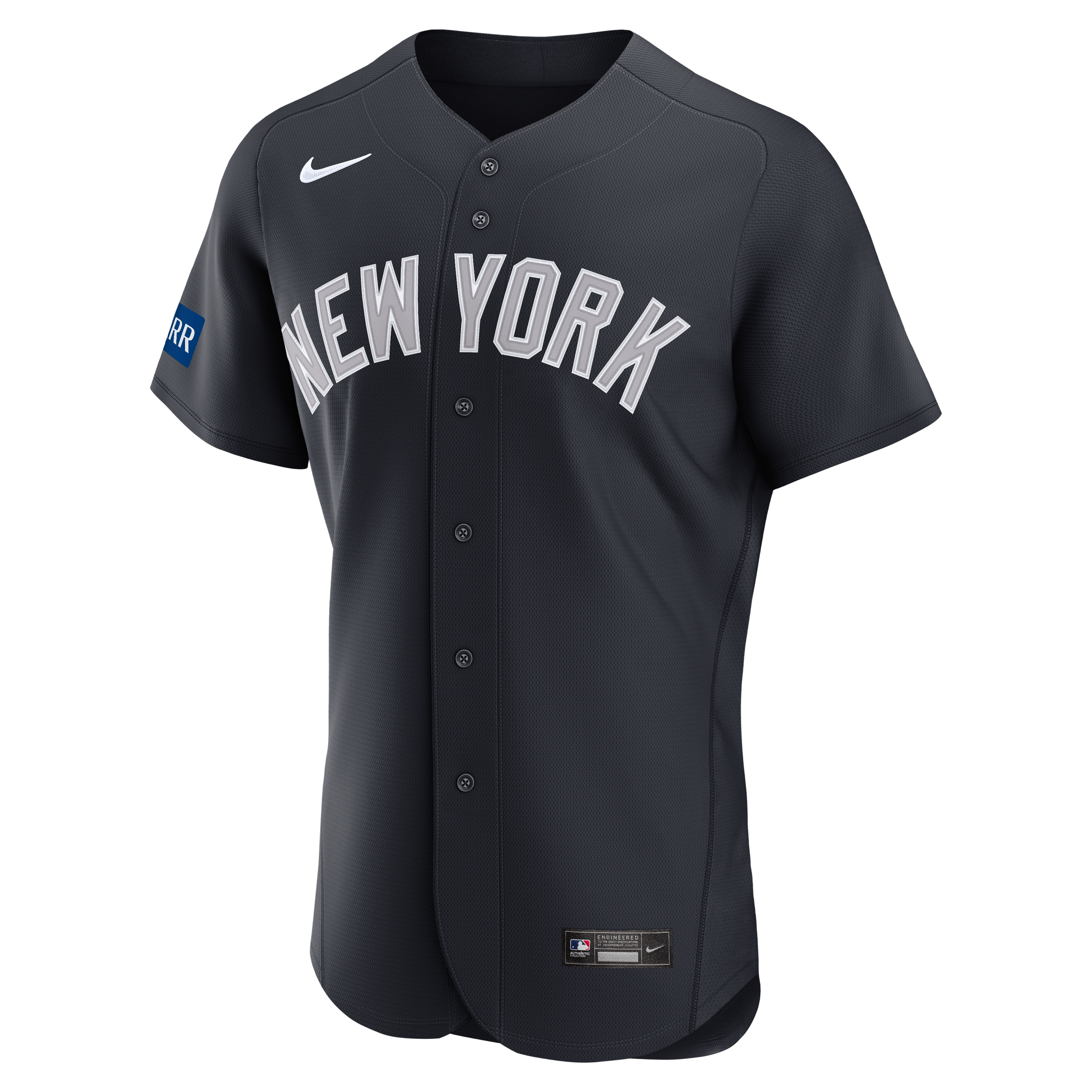 Maillot authentique alternatif Nike Aaron Judge bleu marine des Yankees de New York avec patch sponsor pour homme