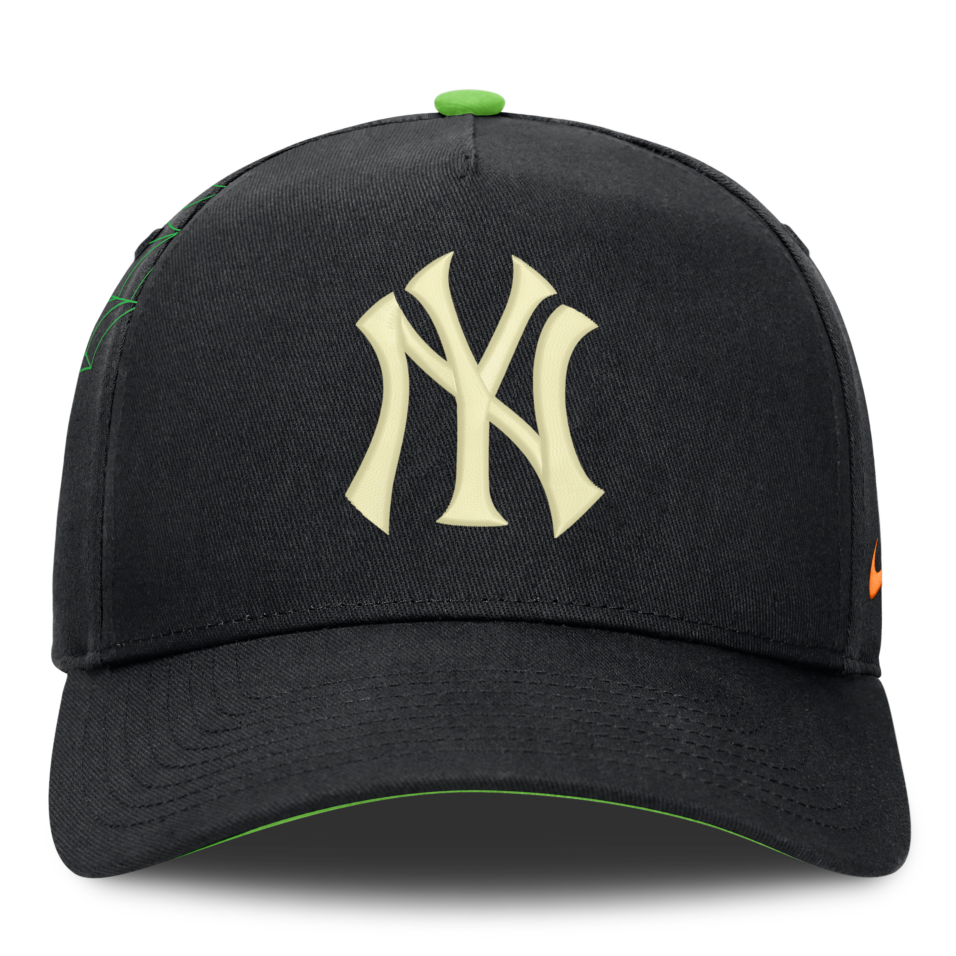 Men's Nike Black New York Yankees Halloween Glow in the Dark Rise Dri-FIT A-Frame Adjustable Hat