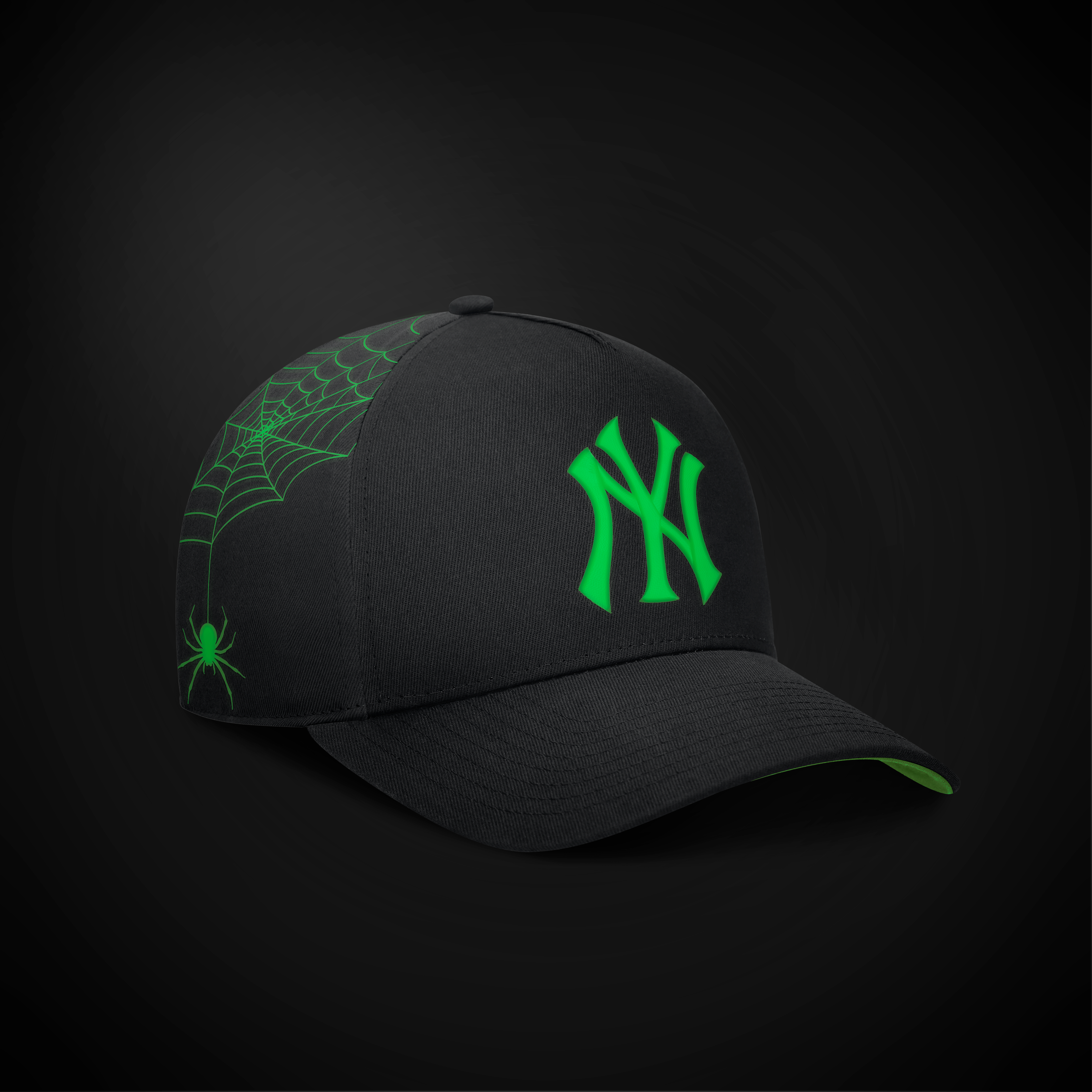 Men's Nike Black New York Yankees Halloween Glow in the Dark Rise Dri-FIT A-Frame Adjustable Hat
