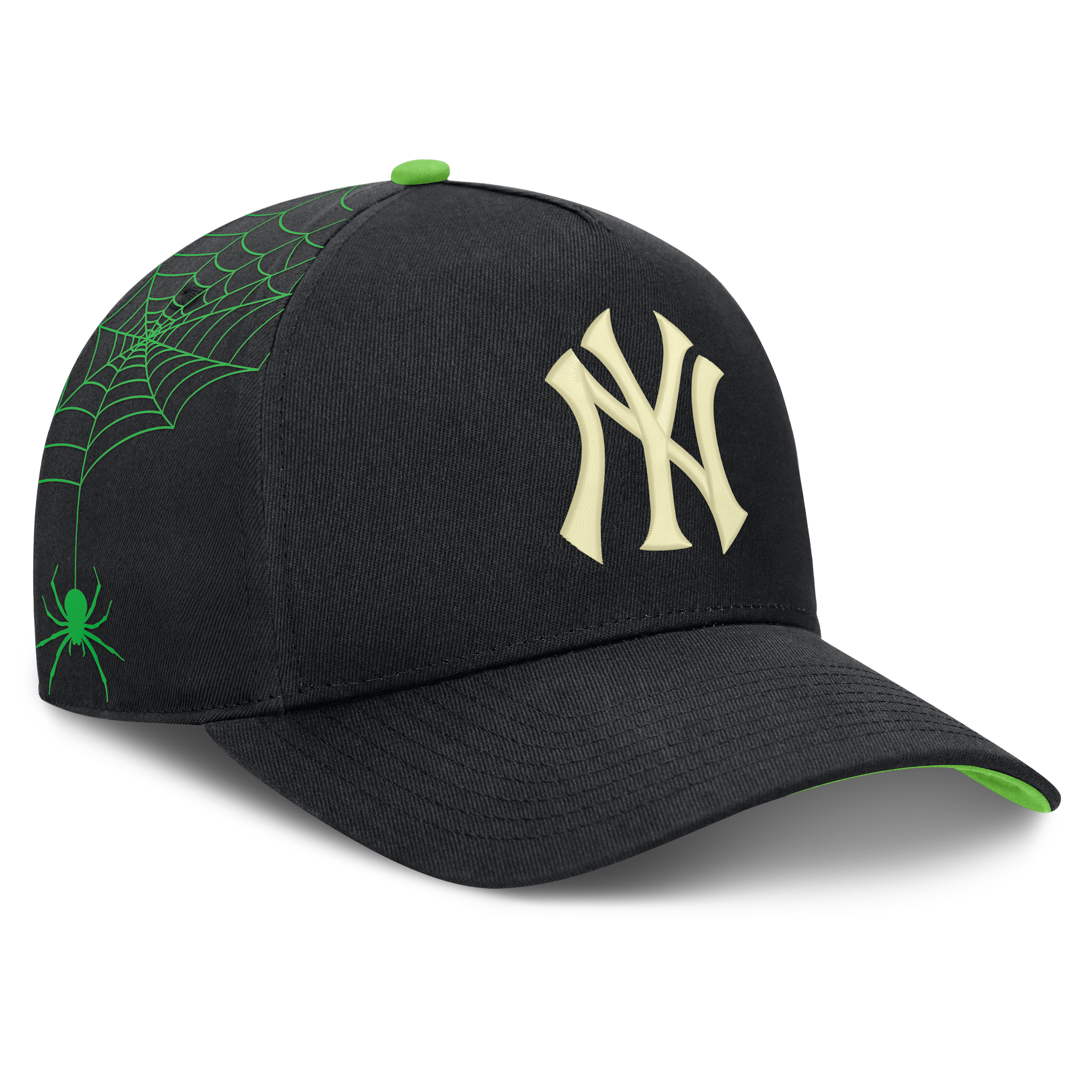 Men's Nike Black New York Yankees Halloween Glow in the Dark Rise Dri-FIT A-Frame Adjustable Hat