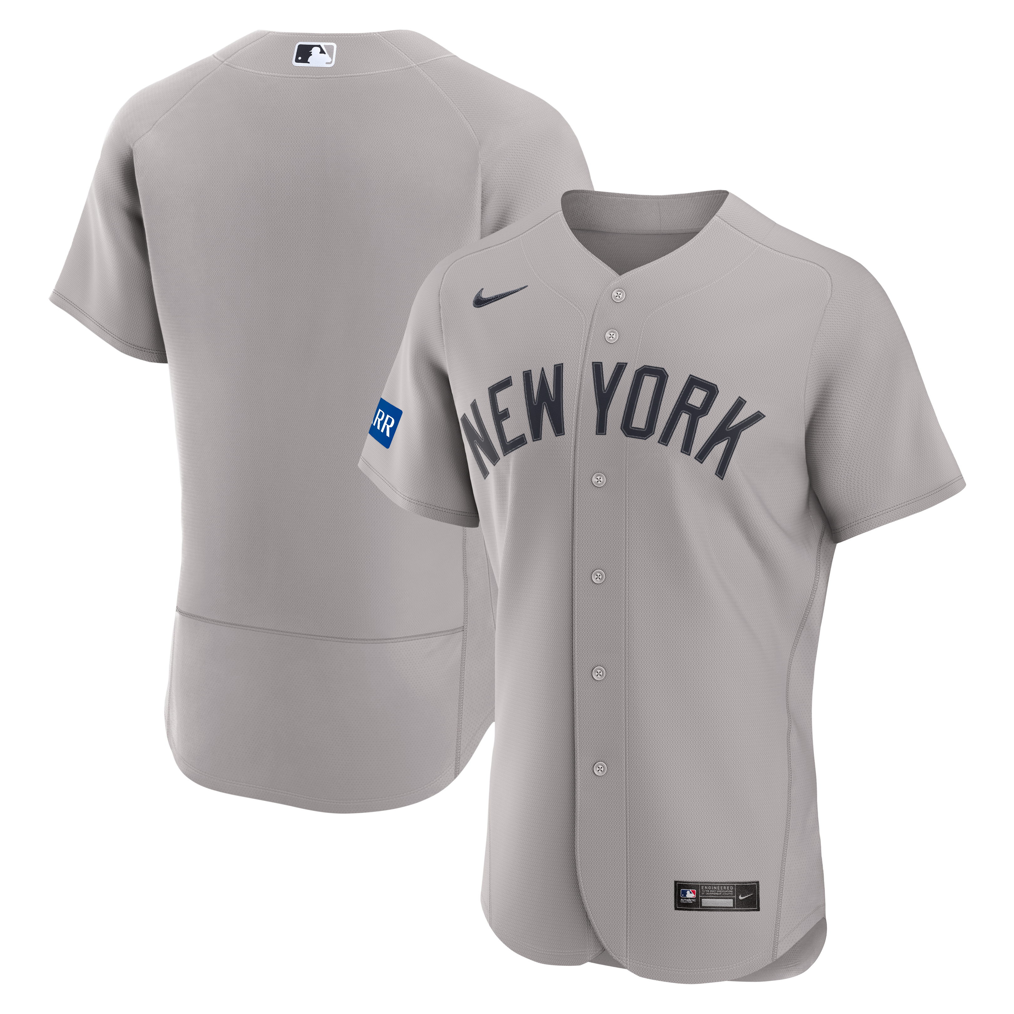 Men's Nike White New York Yankees Home Sponsor Patch Authentic Jersey