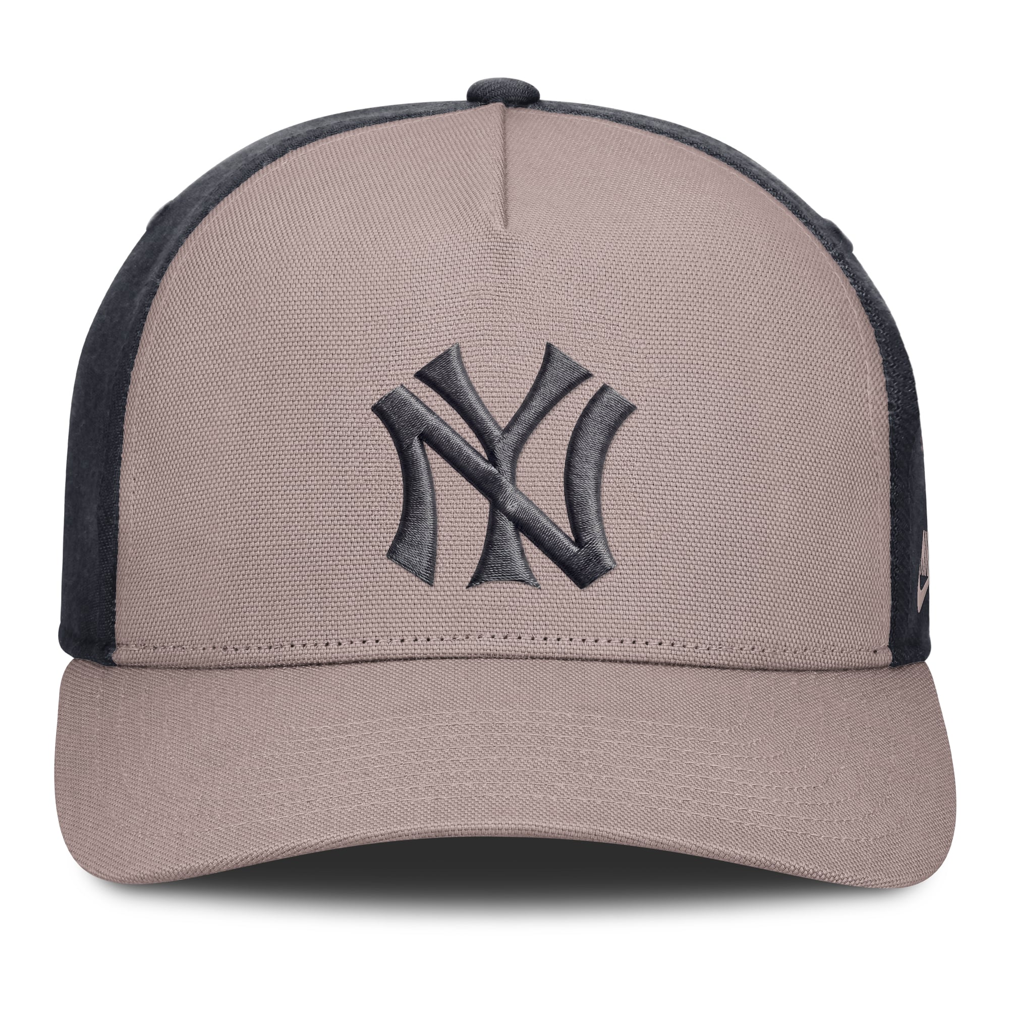 Casquette ajustable Nike pour homme, marron clair/marine, New York Yankees Cooperstown Rise, modèle A-Frame