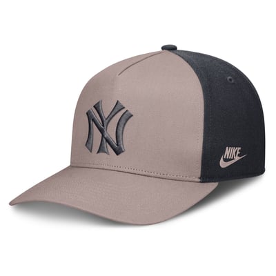 New York Yankees Nike Cooperstown Rise A-Frame Adjustable Hat - Light Brown/Navy