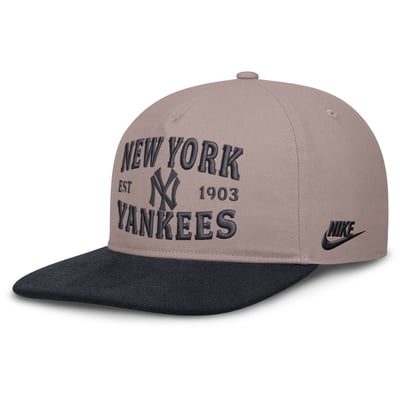 New York Yankees Nike Pro A-Frame Adjustable Hat - Light Brown/Navy