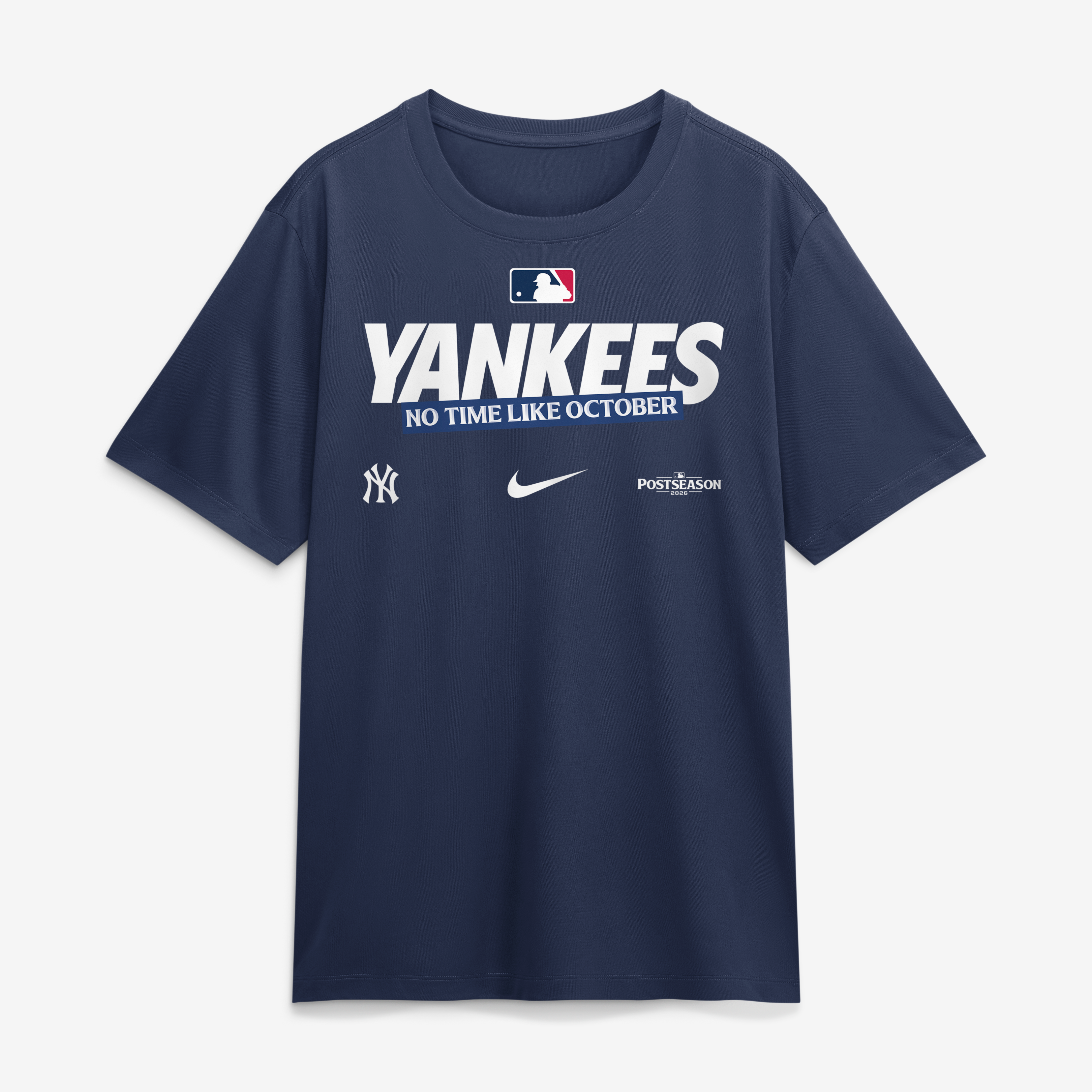 T-shirt Nike Legend Dri-FIT de la collection authentique des Yankees New York, bleu marine, pour homme, édition 2026 séries éliminatoires MLB.