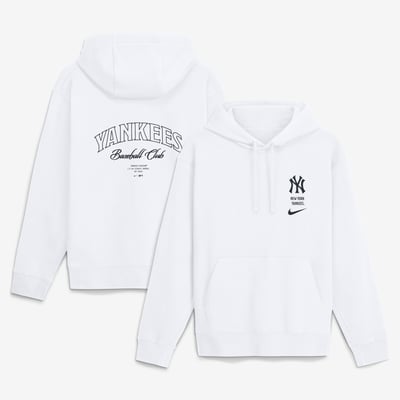 New York Yankees Nike Minimal Club Fleece Hoodie - White