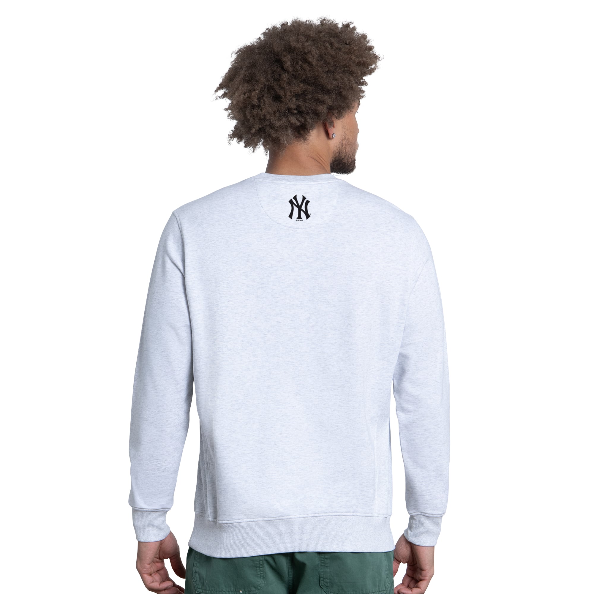 Sweat-shirt en molleton bleu glacier Starter pour homme, motif visage des Yankees de New York.