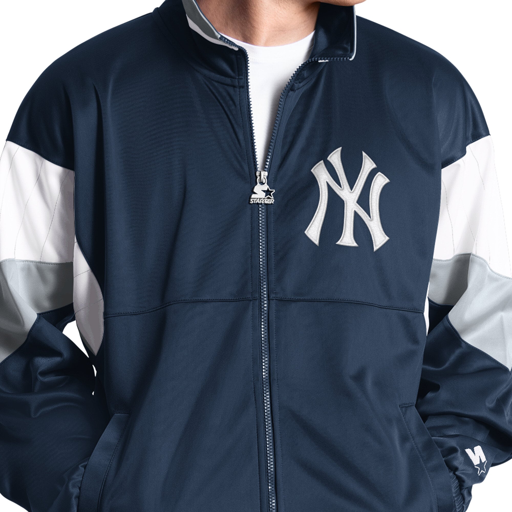 Veste de survêtement zippée Starter pour homme, bleu marine, New York Yankees Legacy