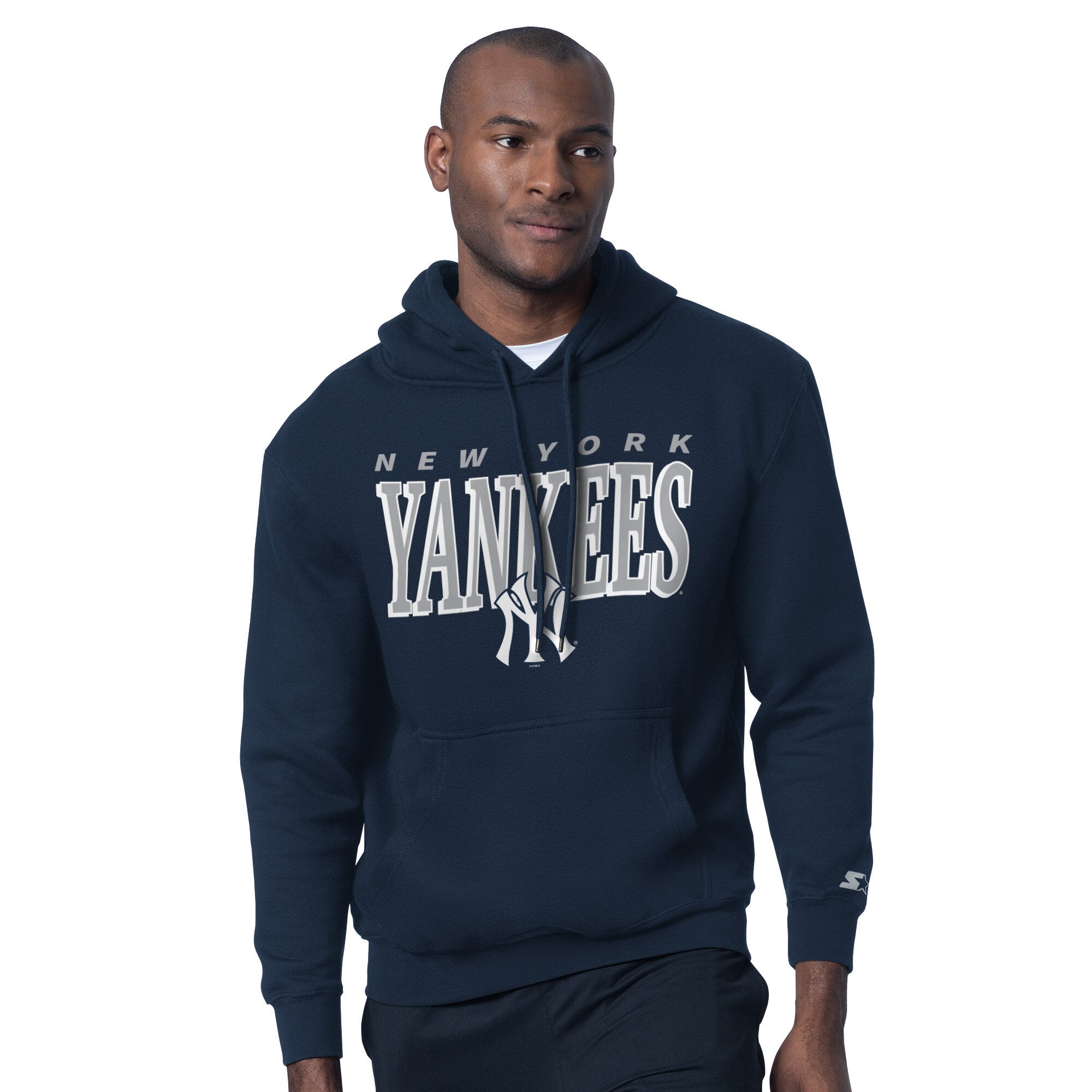 Men's Starter Navy New York Yankees Logo Hoodie & T-Shirt Combo Pack