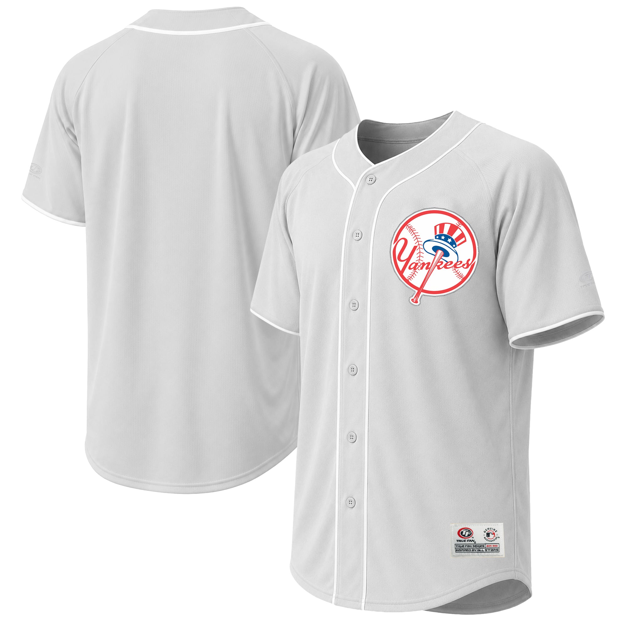 Maillot de mode gris des Yankees New York pour hommes, avec coutures apparentes