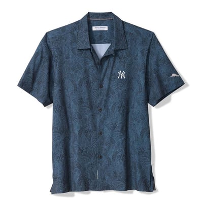 New York Yankees Tommy Bahama Saltwater Fronds IslandZone Button-Up Shirt - Navy