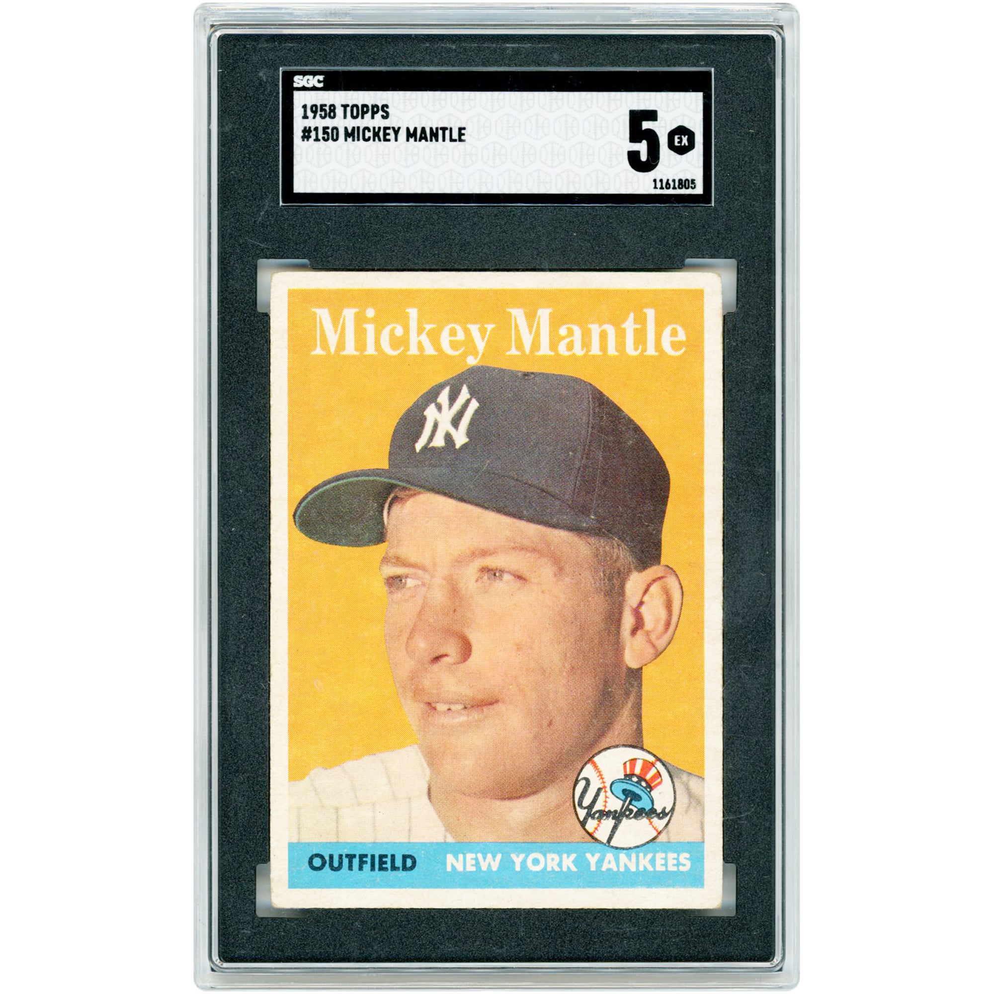 Mickey Mantle New York Yankees 1958 Topps #150 SGC Authenticated 5 Card