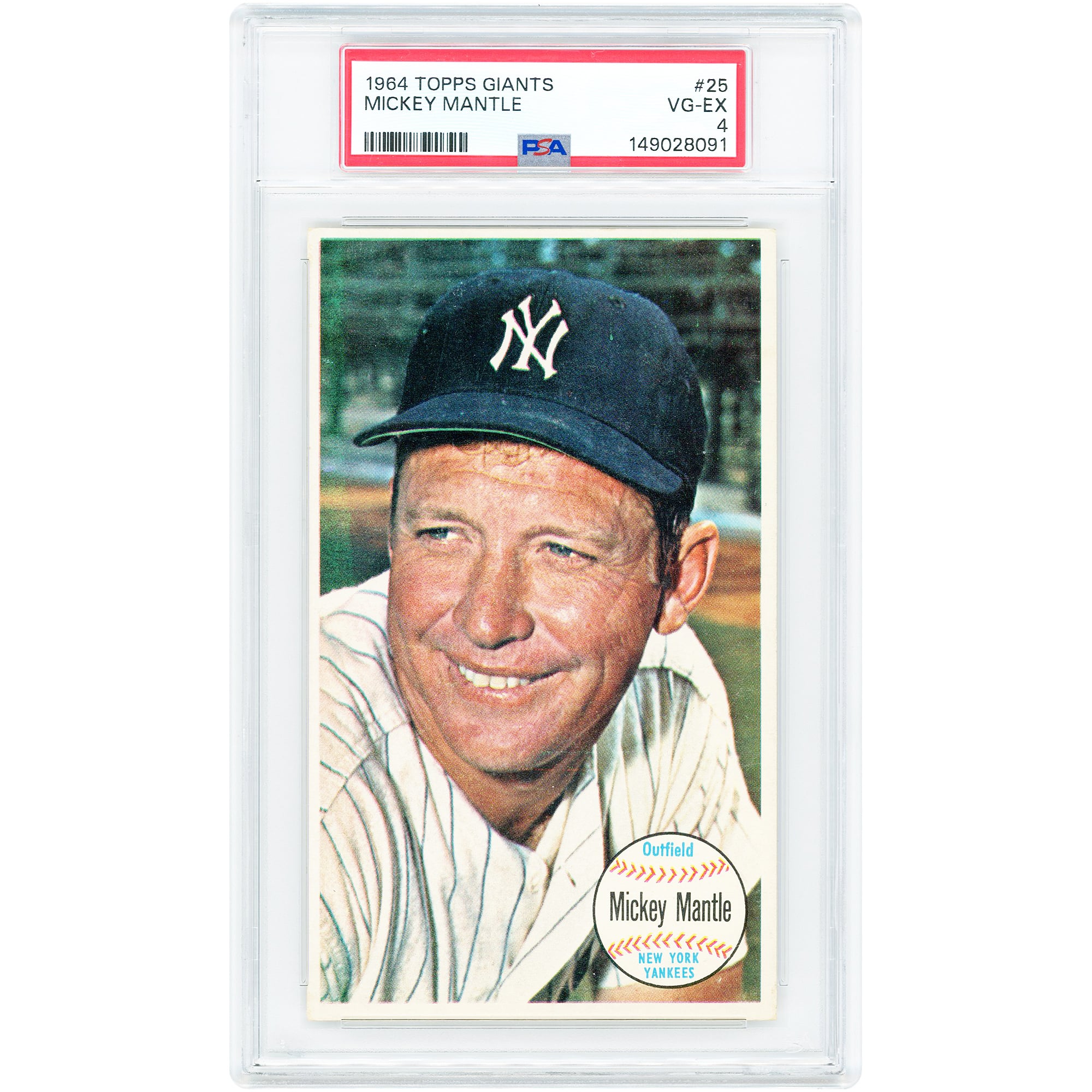 Mickey Mantle New York Yankees 1964 Topps Giants #25 PSA Authenticated 4 Card