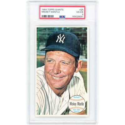 Mickey Mantle New York Yankees 1964 Topps Giants #25 PSA Authenticated 4 Card