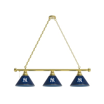 New York Yankees 3-Shade Billiard Light with Brass Fixture