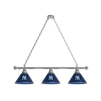 New York Yankees 3-Shade Billiard Light with Chrome Fixture