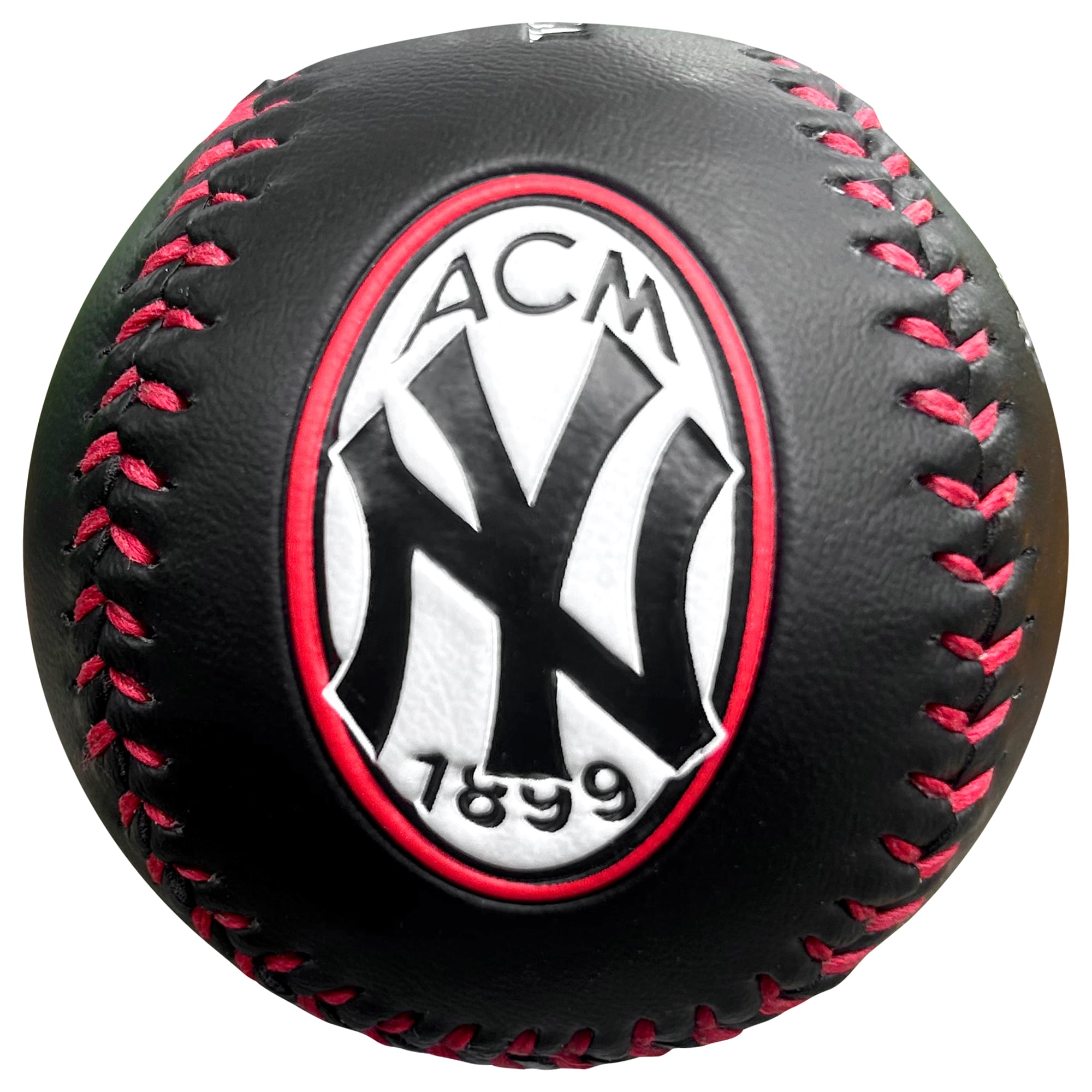 New York Yankees & AC Milan Rawlings 2024 Logo Vinyl Baseball with Case