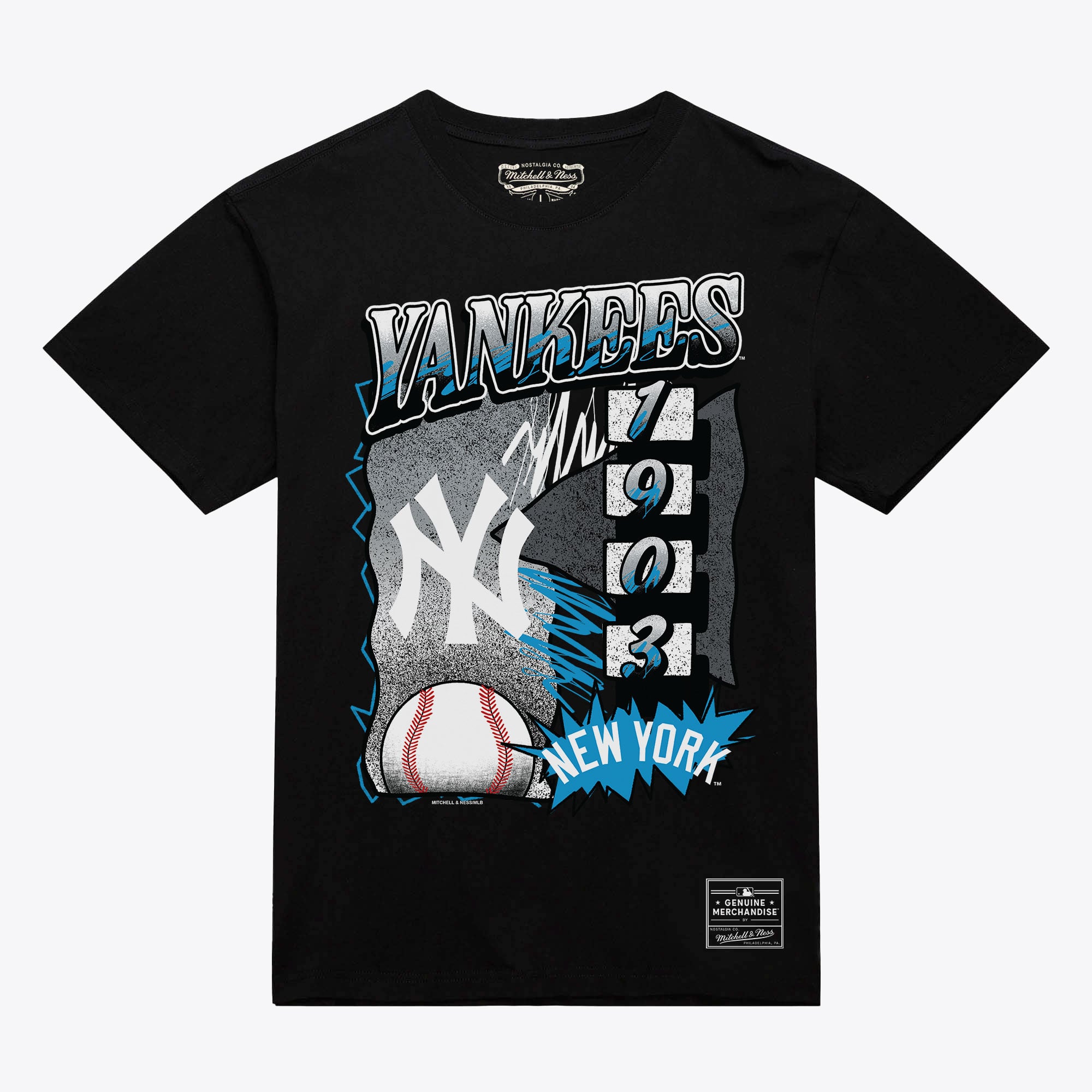 New York Yankees Black Overspray T-Shirt