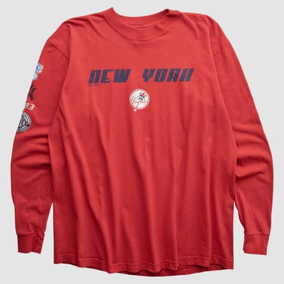 New York Yankees Majestic 2003 Long Sleeve T-shirt - Red - L by Fanatics Real Vintage