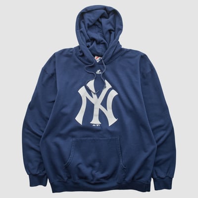New York Yankees Majestic 2010s Hooded Pullover Sweatshirt - Navy - M by Fanatics Real Vintage