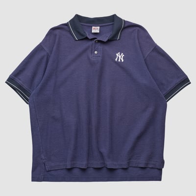 New York Yankees True Fan 2000s Polo - Navy - L by Fanatics Real Vintage